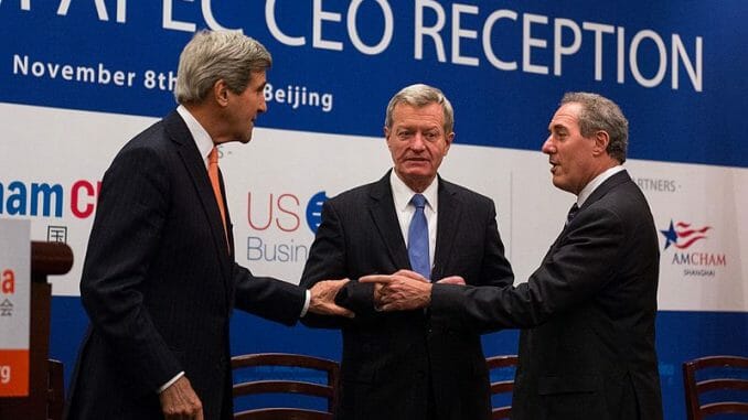 Kerry, Baucus, Froman When withdrawing from negotiations for the TransPacific Partnership treaty, Trump did not address the most controversial part of it, which is the investor-state dispute settlement system. The ISDS allows investors in one country to use international courts to sue governments of other countries. This eliminates a major component of national sovereignty.